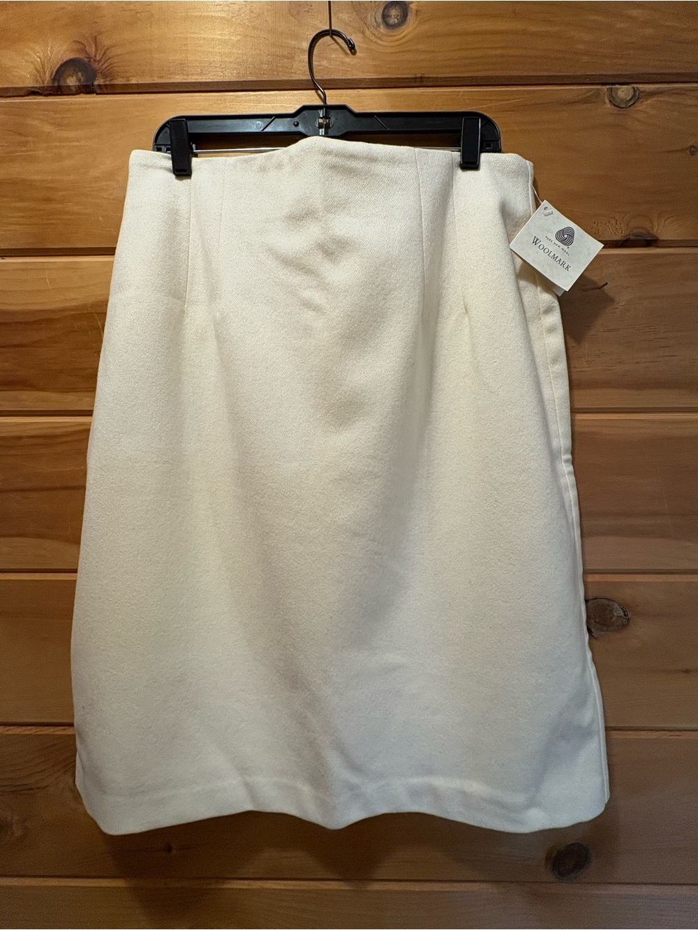 Vintage SALINA Woolmark Ivory 100% Wool Pencil Skirt Size 18 NWT Lined